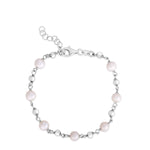 Sterling Silver Rhodium Plated Pearl Bead Bracelet, view 2
