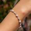 Sterling Silver Rhodium Plated Pearl Bead Bracelet, view 6
