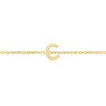 14K Yellow Gold Mini Initial C Bracelet, view 3