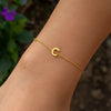 14K Yellow Gold Mini Initial C Bracelet, view 7