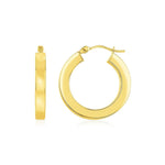 14K Yellow Gold Square Tube Hoop Earrings (3x20.00 mm)