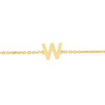14K Yellow Gold Mini Initial W Bracelet, view 2