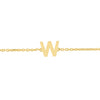 14K Yellow Gold Mini Initial W Bracelet, view 2