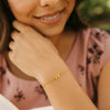 14K Yellow Gold Mini Initial W Bracelet, view 4