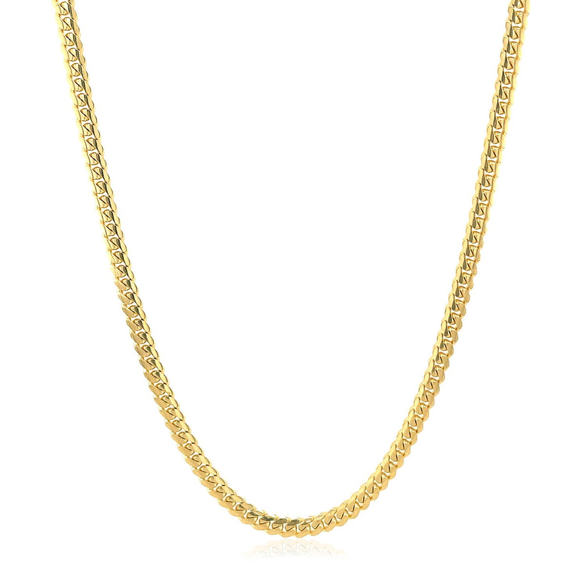 14k Yellow Gold Classic Solid Miami Cuban Chain (2.60 mm), view 2