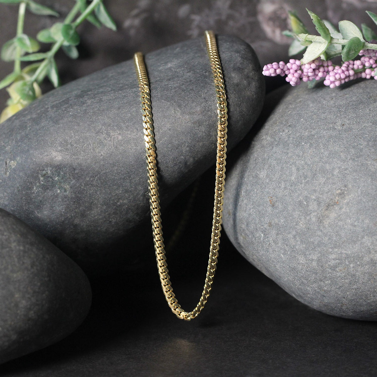 14k Yellow Gold Classic Solid Miami Cuban Chain (2.60 mm), view 4