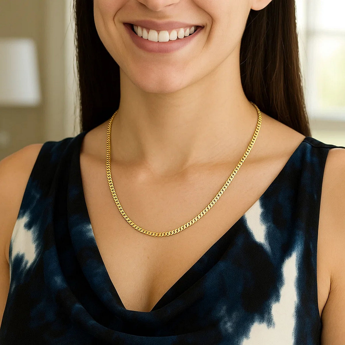 14k Yellow Gold Classic Solid Miami Cuban Chain (2.60 mm), view 8