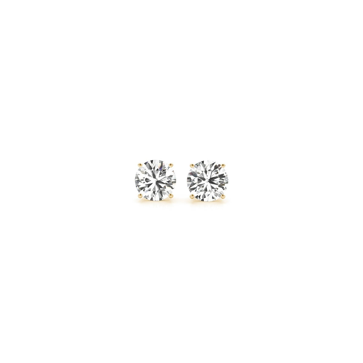 1/2 cttw Lab Grown Round Diamond Stud Earrings 14K Yellow Gold (G/VS2)