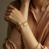 14K Yellow Gold Alternating Oval and Round Chain Bracelet with Toggle (3.90 mm), view 2