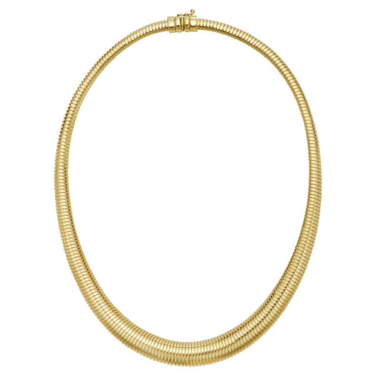 14K Yellow Gold Graduated Tubogas Necklace, view 2