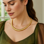 14K Yellow Gold Graduated Tubogas Necklace, view 4