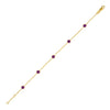 14K Yellow Gold Pink Sapphire Station Bracelet