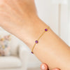 14K Yellow Gold Pink Sapphire Station Bracelet