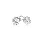 14K White Gold Stud Earrings with White Hue Faceted Cubic Zirconia (5.00 mm), view 2