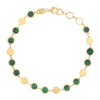 Malachite Gem Alternating Bracelet in 14K Yellow Gold (5.00 mm), view 2