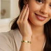 Malachite Gem Alternating Bracelet in 14K Yellow Gold (5.00 mm), view 3