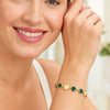 Malachite Gem Alternating Bracelet in 14K Yellow Gold (5.00 mm), view 4