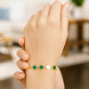 Malachite Gem Alternating Bracelet in 14K Yellow Gold (5.00 mm), view 7