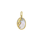 14K Yellow Gold Seahorse MOP Charm Pendant, view 2