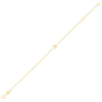 14K Yellow Gold Mini Initial B Bracelet