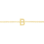 14K Yellow Gold Mini Initial B Bracelet, view 2