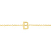 14K Yellow Gold Mini Initial B Bracelet, view 2