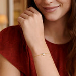 14K Yellow Gold Mini Initial B Bracelet, view 3