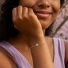 14K Yellow Gold Mini Initial B Bracelet, view 4