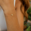 14K Yellow Gold Mini Initial B Bracelet, view 5