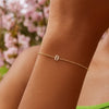 14K Yellow Gold Mini Initial B Bracelet, view 6