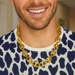 Puffed Mariner Link 16mm Necklace in 14K Yellow Gold, view 2
