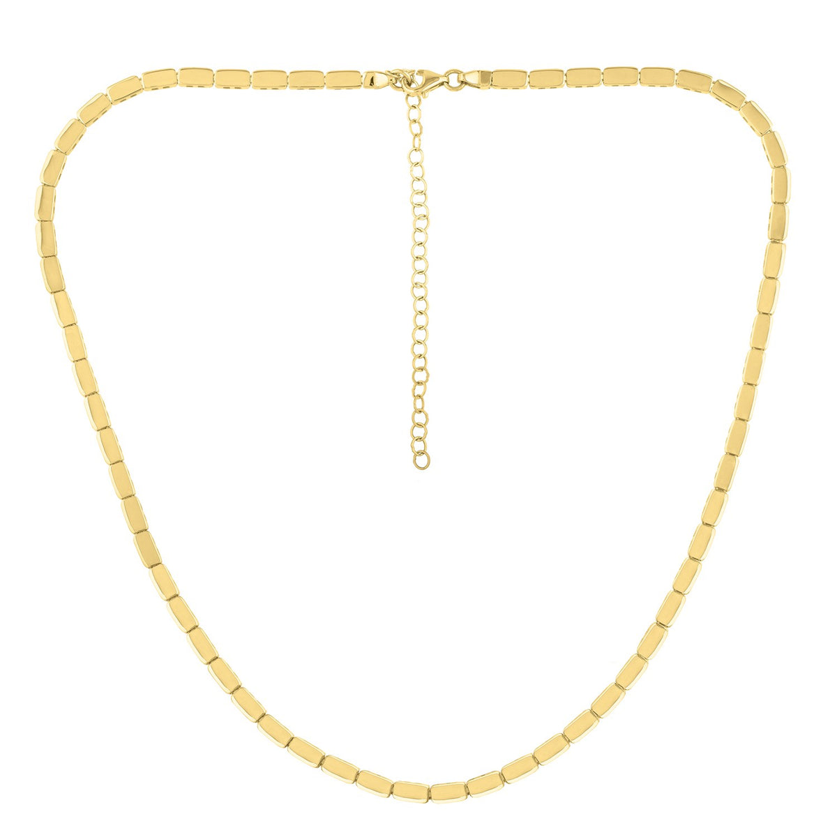 Geometric Brick Necklace in 14K Yellow Gold, view 2