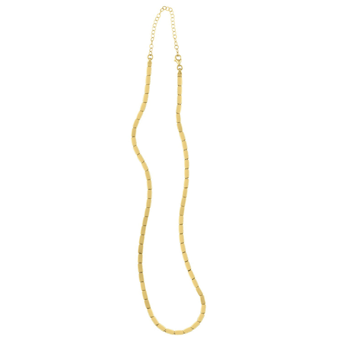 Geometric Brick Necklace in 14K Yellow Gold, view 3
