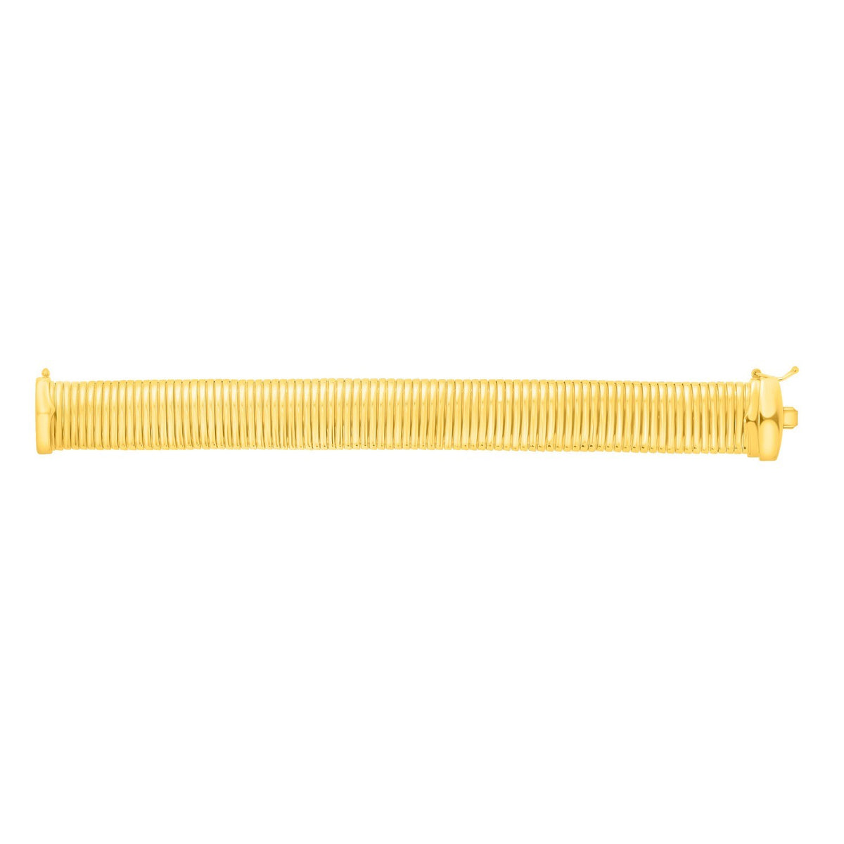 Sterling Silver Yellow Gold Plated Thick Tubogas Bracelet (16.00 mm), view 2