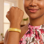 Sterling Silver Yellow Gold Plated Thick Tubogas Bracelet (16.00 mm), view 4