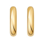Sterling Silver Yellow Gold Plated Round Hoop Earrings, view 2