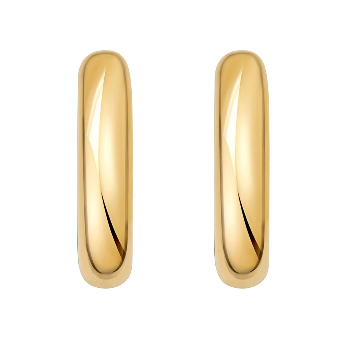 Sterling Silver Yellow Gold Plated Round Hoop Earrings, view 2