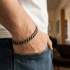 Sterling Silver Gunmetal Finish Miami Cuban Link Bracelet (7.00 mm), view 3