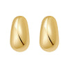 Sterling Silver Yellow Gold Plated Twisted Puff C Hoop Earrings