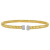 14K Yellow Gold Endcaps Tubogas Cuff Bangle (3.90 mm), view 2
