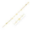 14K Yellow Gold Puff Heart Adjustable Anklet, view 2
