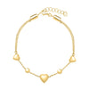 14K Yellow Gold Puff Heart Adjustable Anklet, view 3