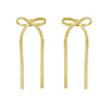Sterling Silver Yellow Gold Plated Snake Chain Drop Dangle Bow Earrings