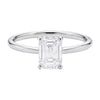 1 Carat Emerald Lab Grown IGI G/VS1 Diamond Solitaire Ring in 10K White Gold