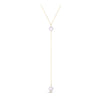 14k Yellow Gold Lariat Necklace with Pearls