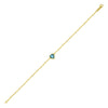 14K Yellow Gold Blue Topaz Heart Bracelet (1.50 mm)