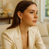 14K Yellow Gold Mini Diamante Paperclip Earrings