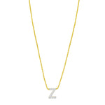14K Yellow Gold Mini Diamond Z Initial Pendant Necklace