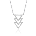 Triple Triangle Pendant with Diamonds in 14K White Gold (1/5 cttw)