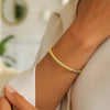 Sterling Silver Gold Plated Basketweave Stretch Bangle, view 4